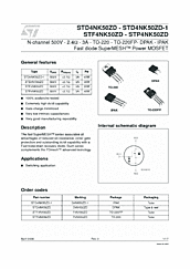 DataSheet STP4NK50ZD pdf